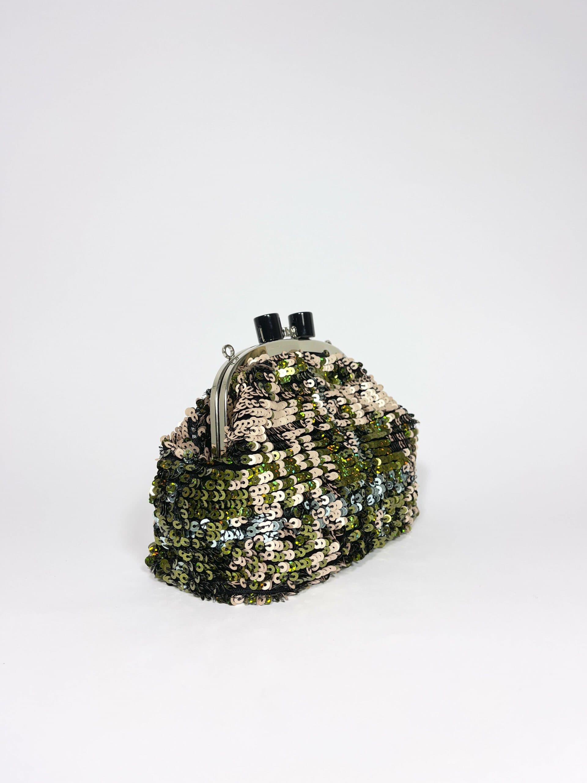 Clutch Verde Rosa Paillettes