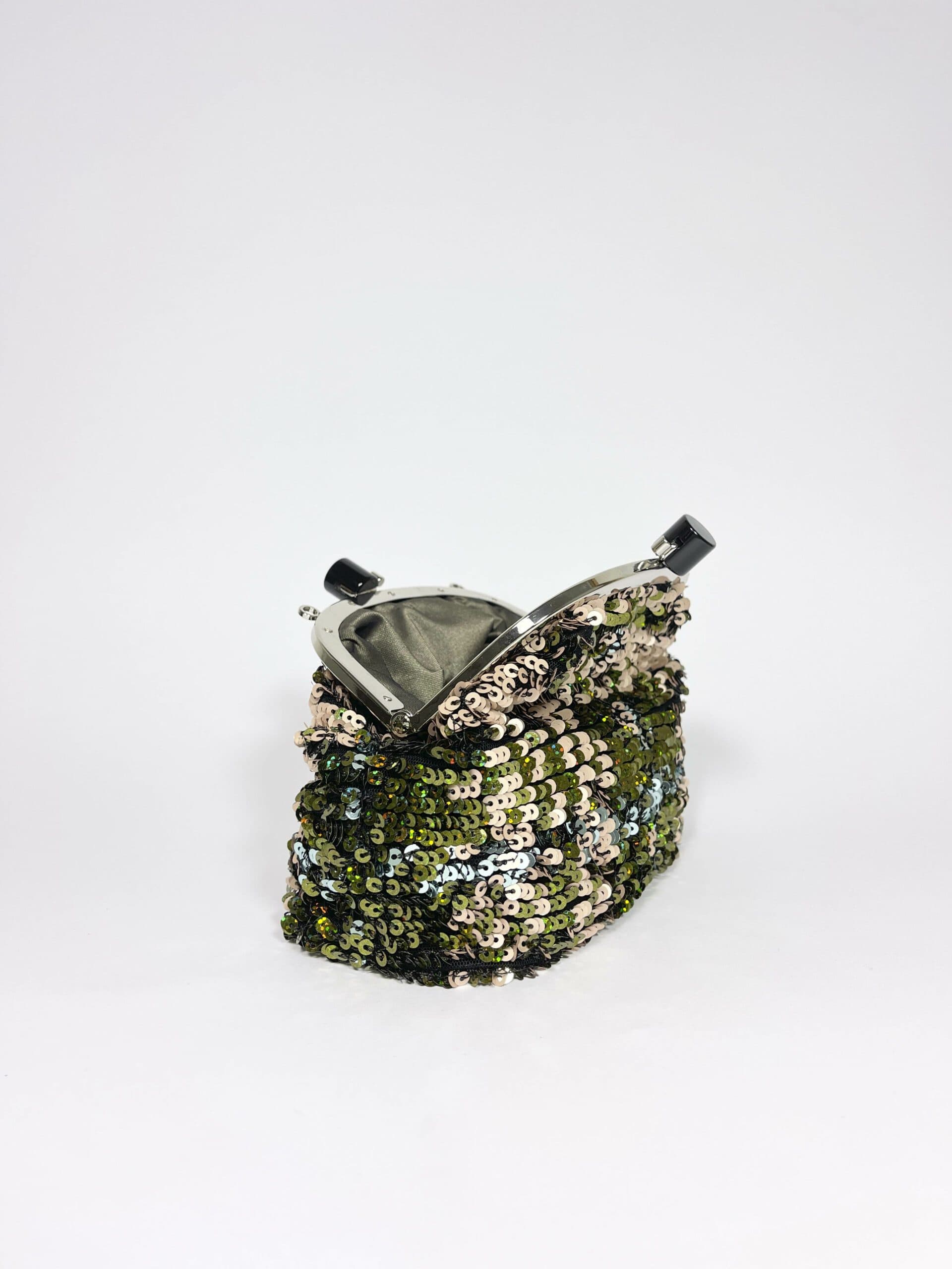 Clutch Verde Rosa Paillettes