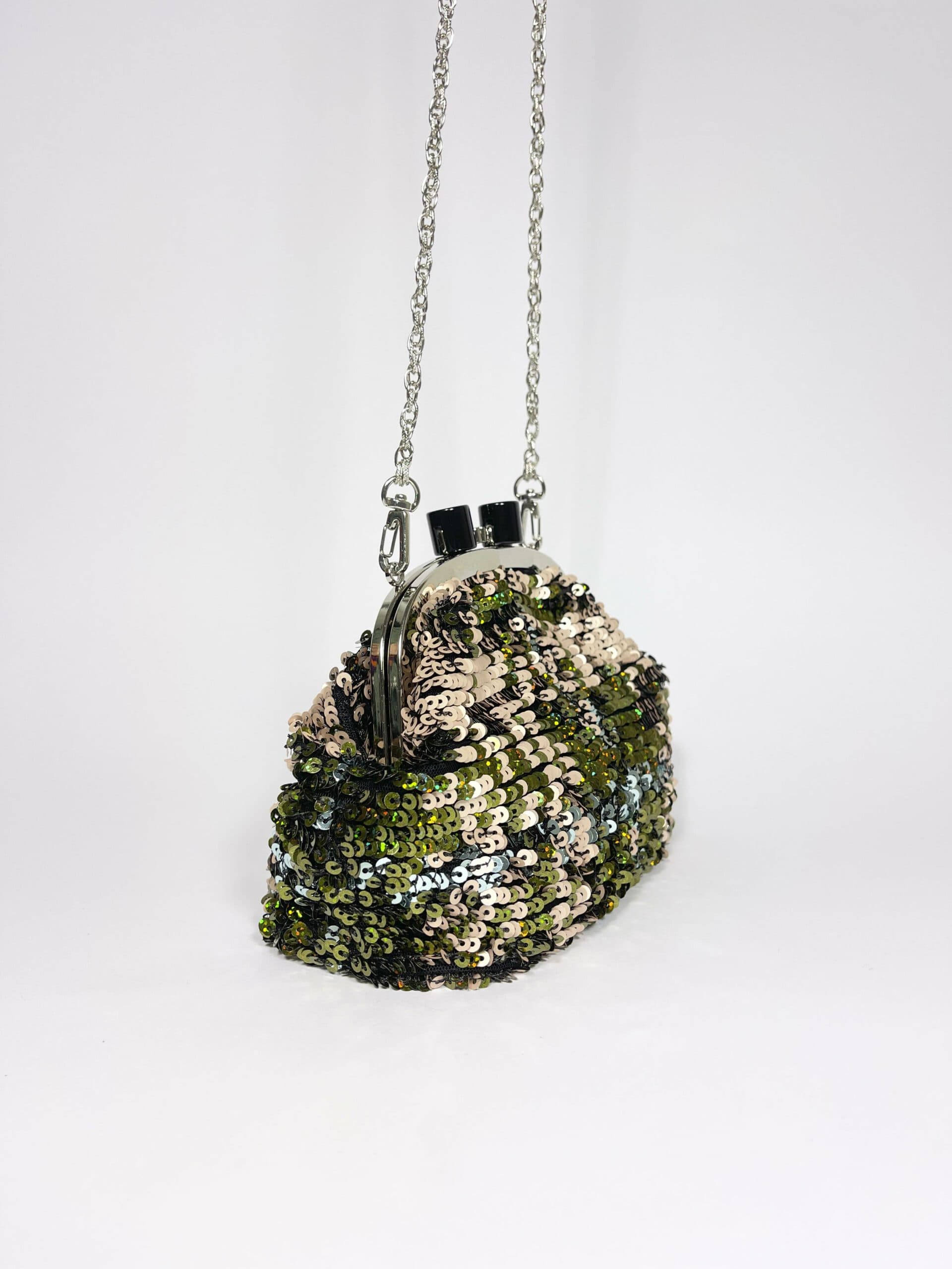 Clutch Verde Rosa Paillettes