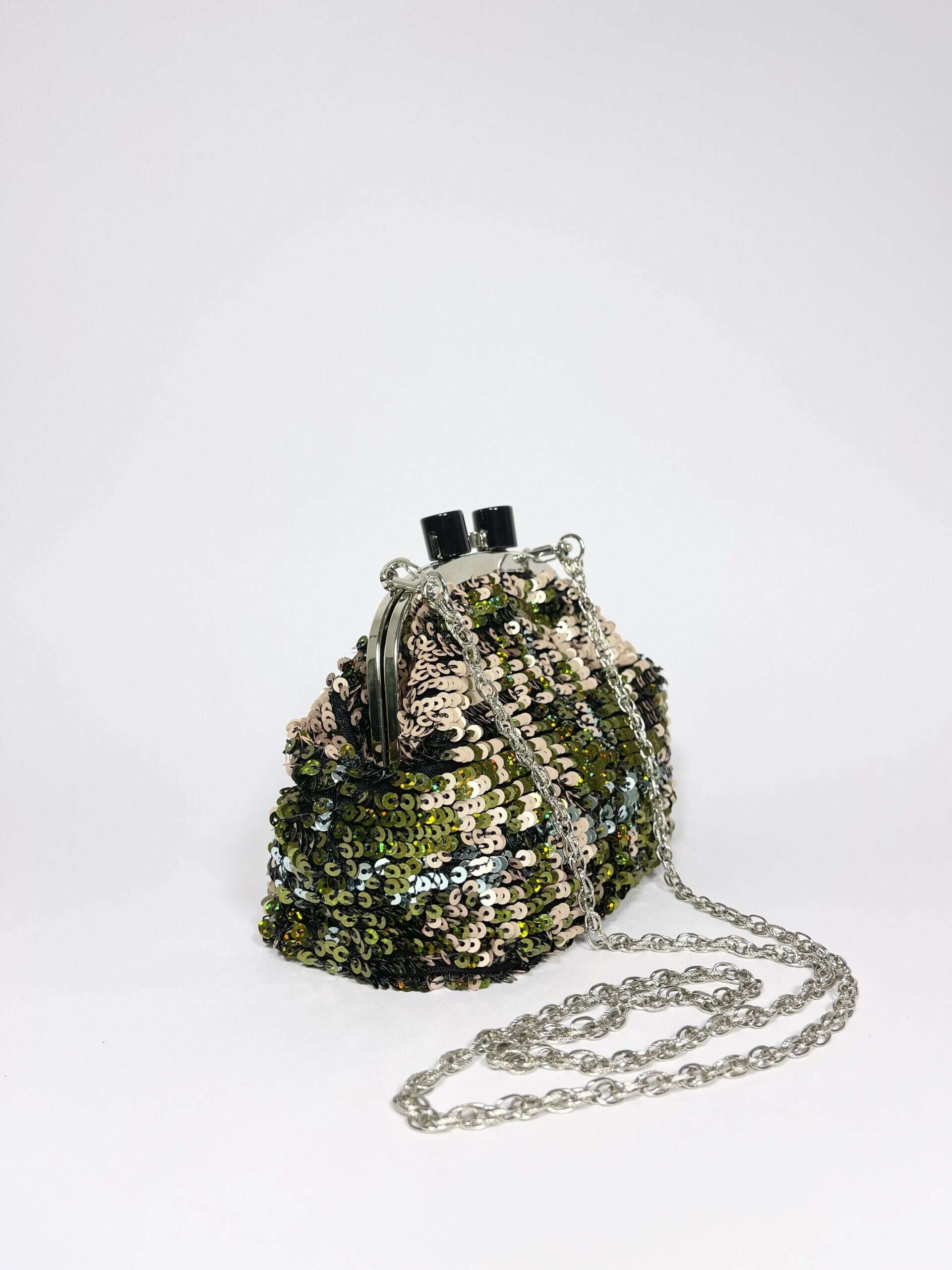 Clutch Verde Rosa Paillettes