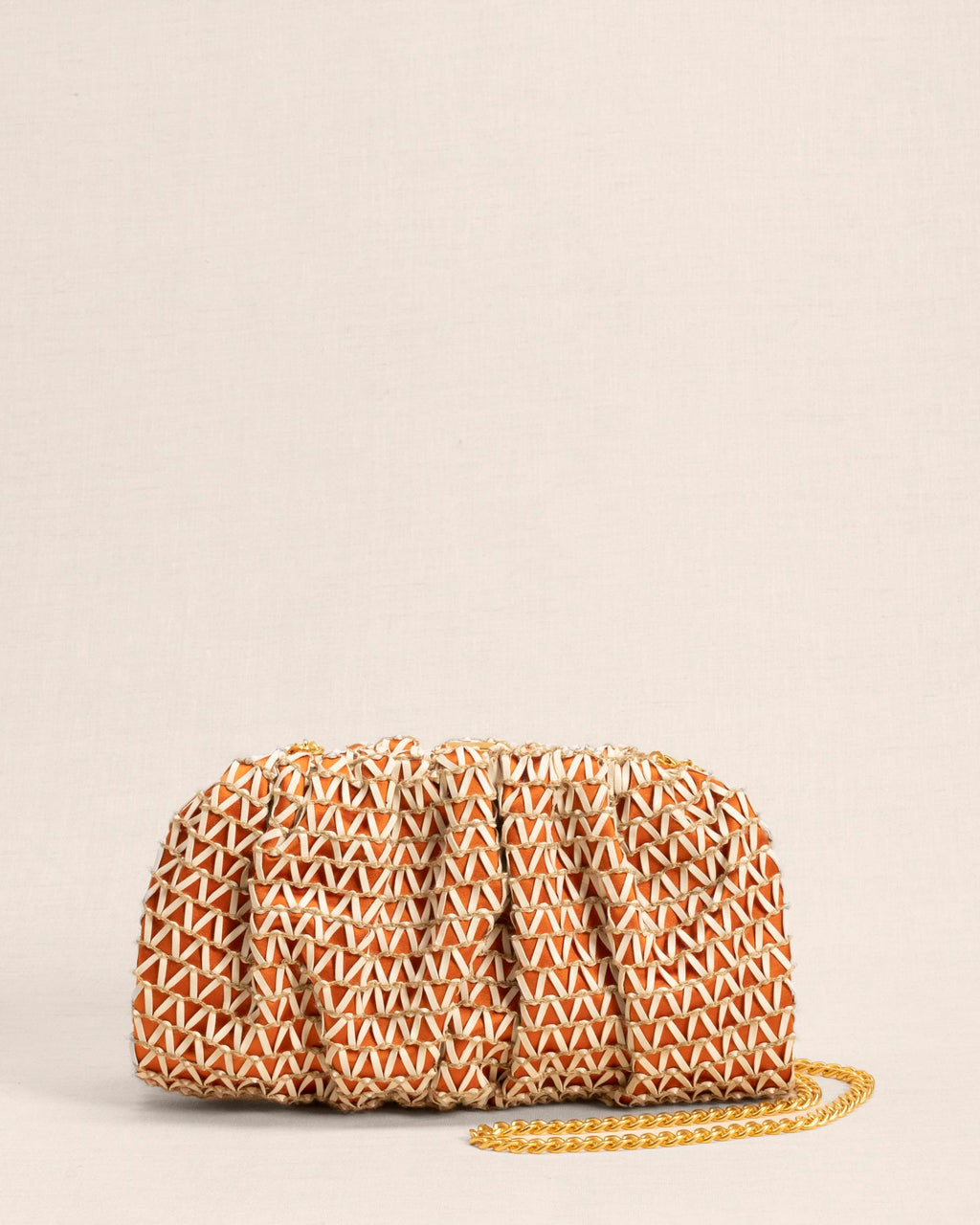 Pelle intrecciata Arancione Bianca