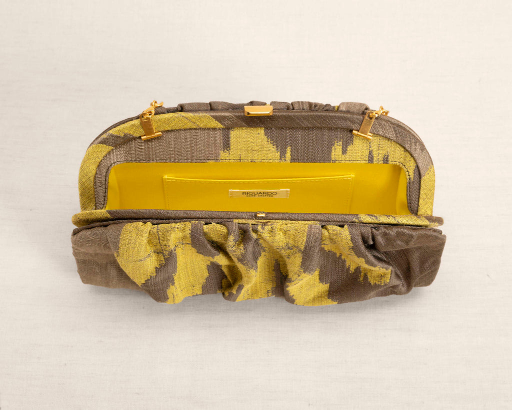 Clutch "Toscana" in Mikado Lime e Grigio