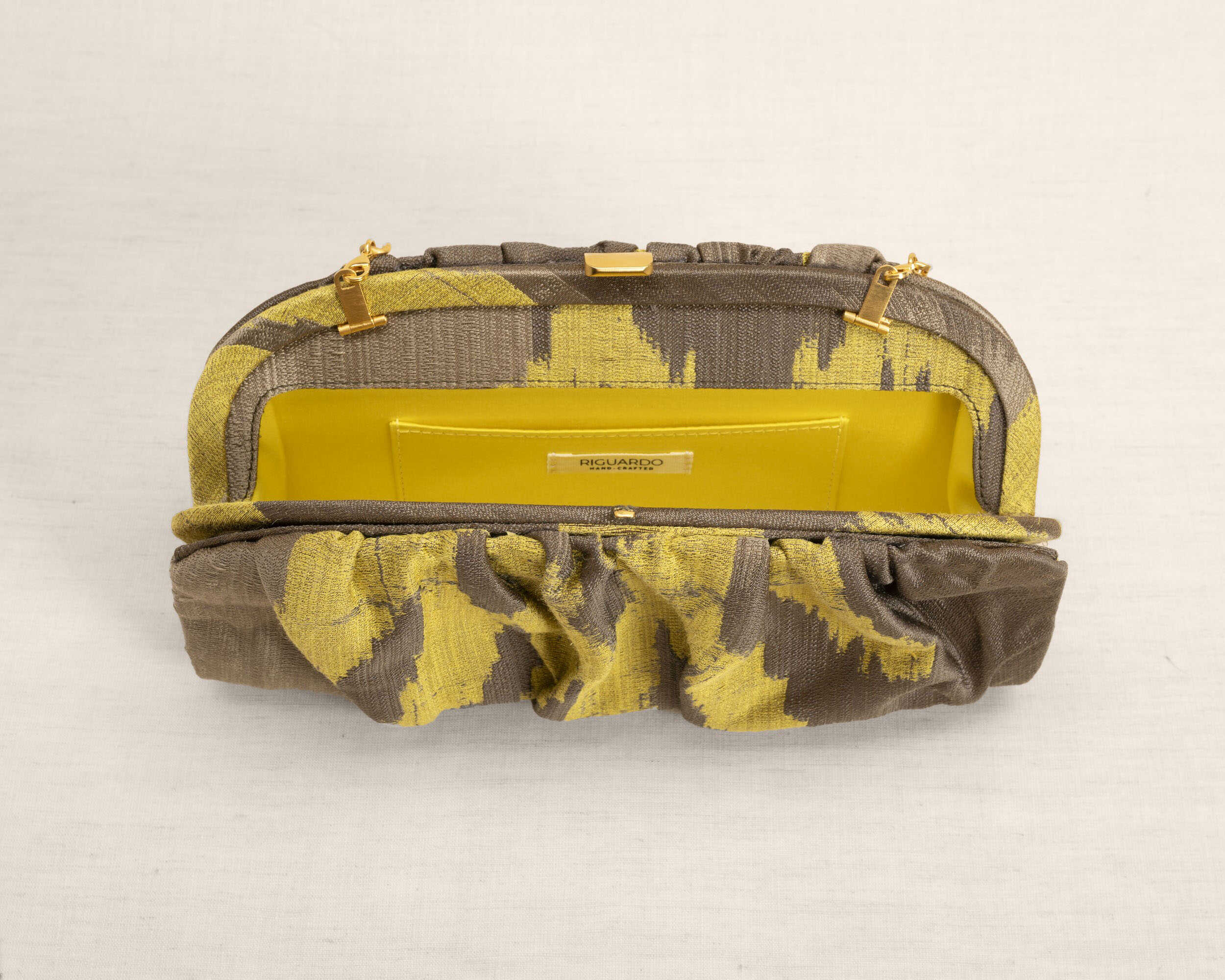 Clutch "Toscana" in Mikado Lime e Grigio