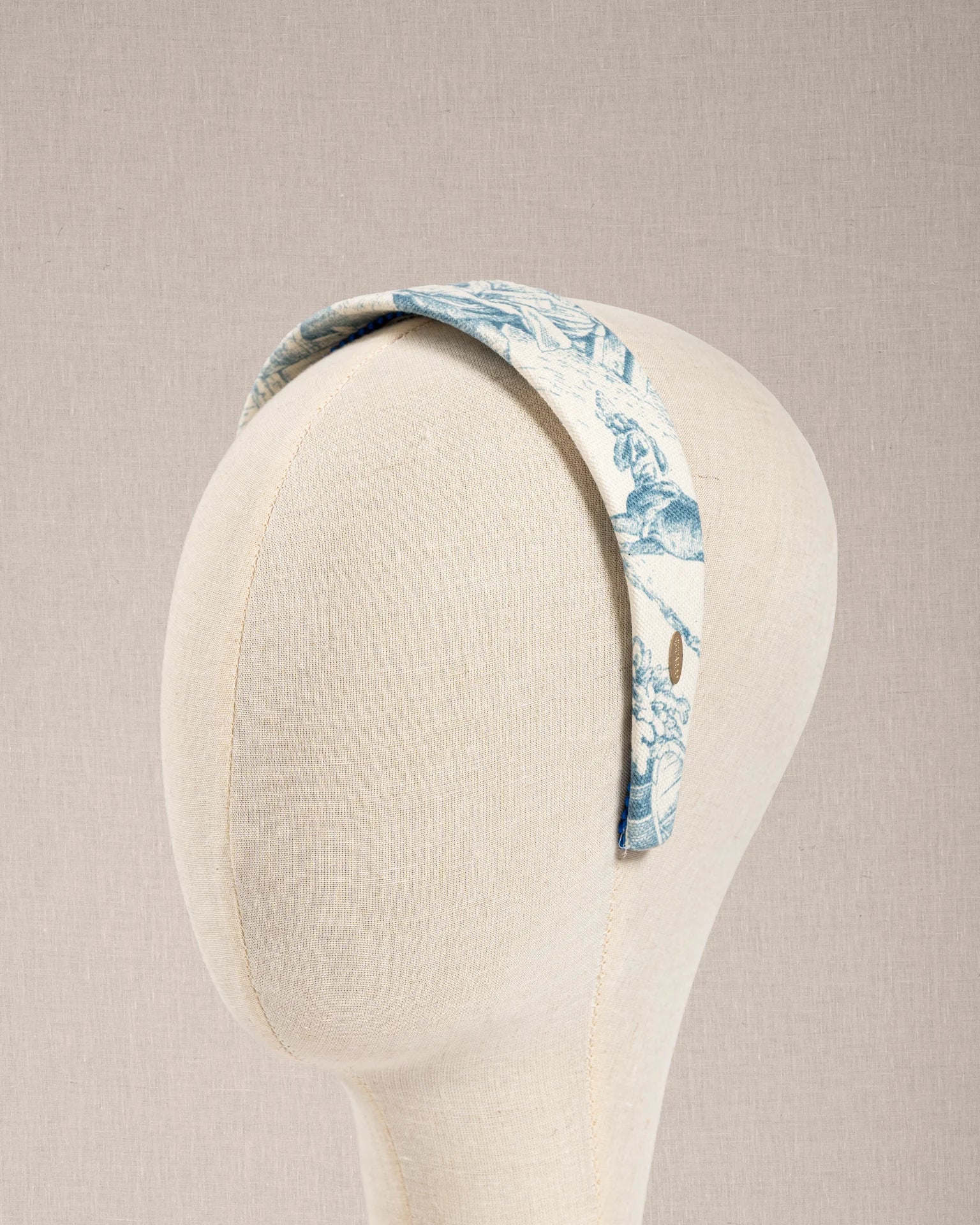 Cerchietto Toile de Jouy Azzurro Piatto