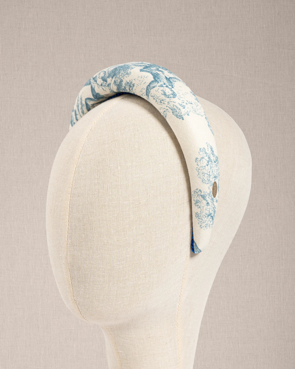 Cerchietto Toile de Jouy Azzurro Doppia Altezza