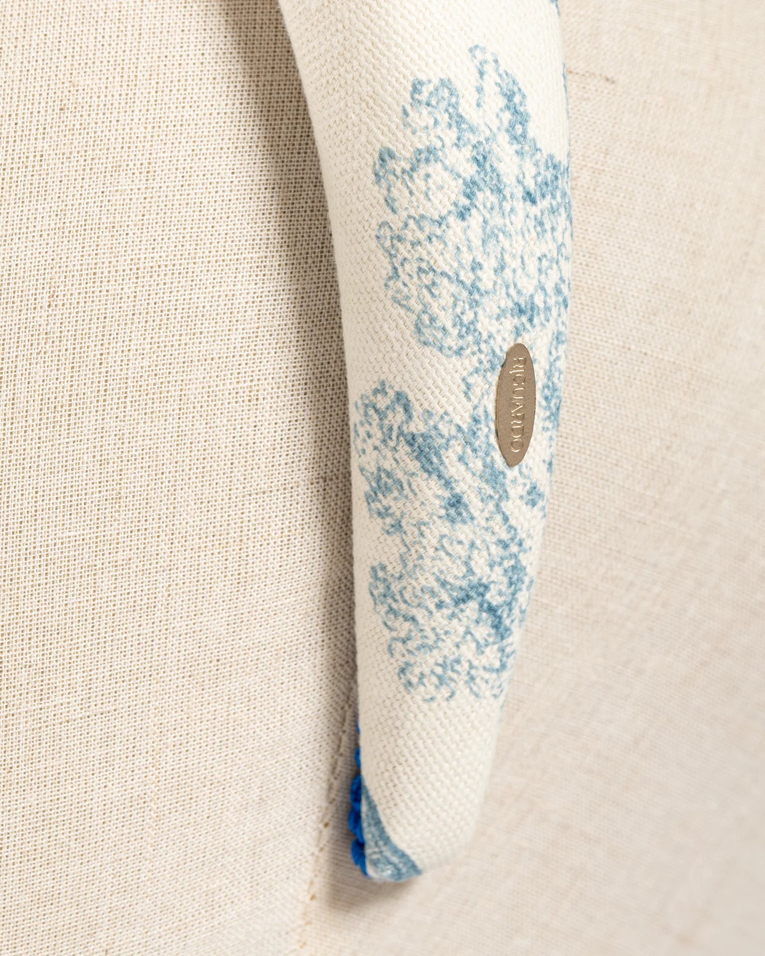 Cerchietto Toile de Jouy Azzurro Doppia Altezza