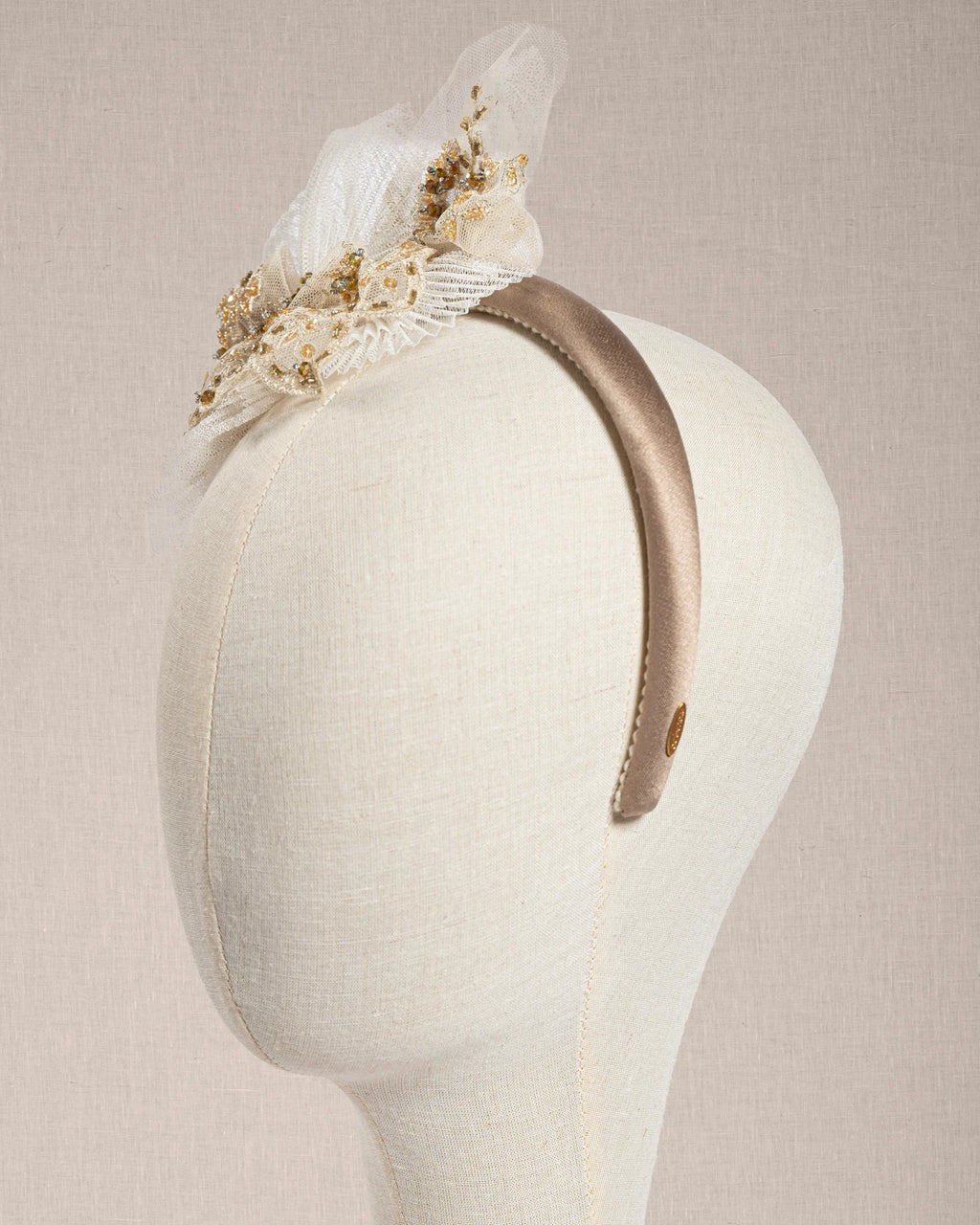 Cerchietto “Nuage De Vanille”  Tulle Plissé e Cristalli