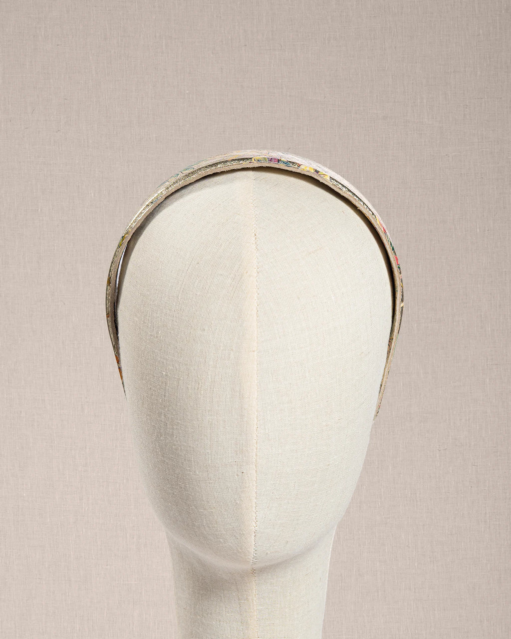 Cerchietto Floreale in Pelle Oro