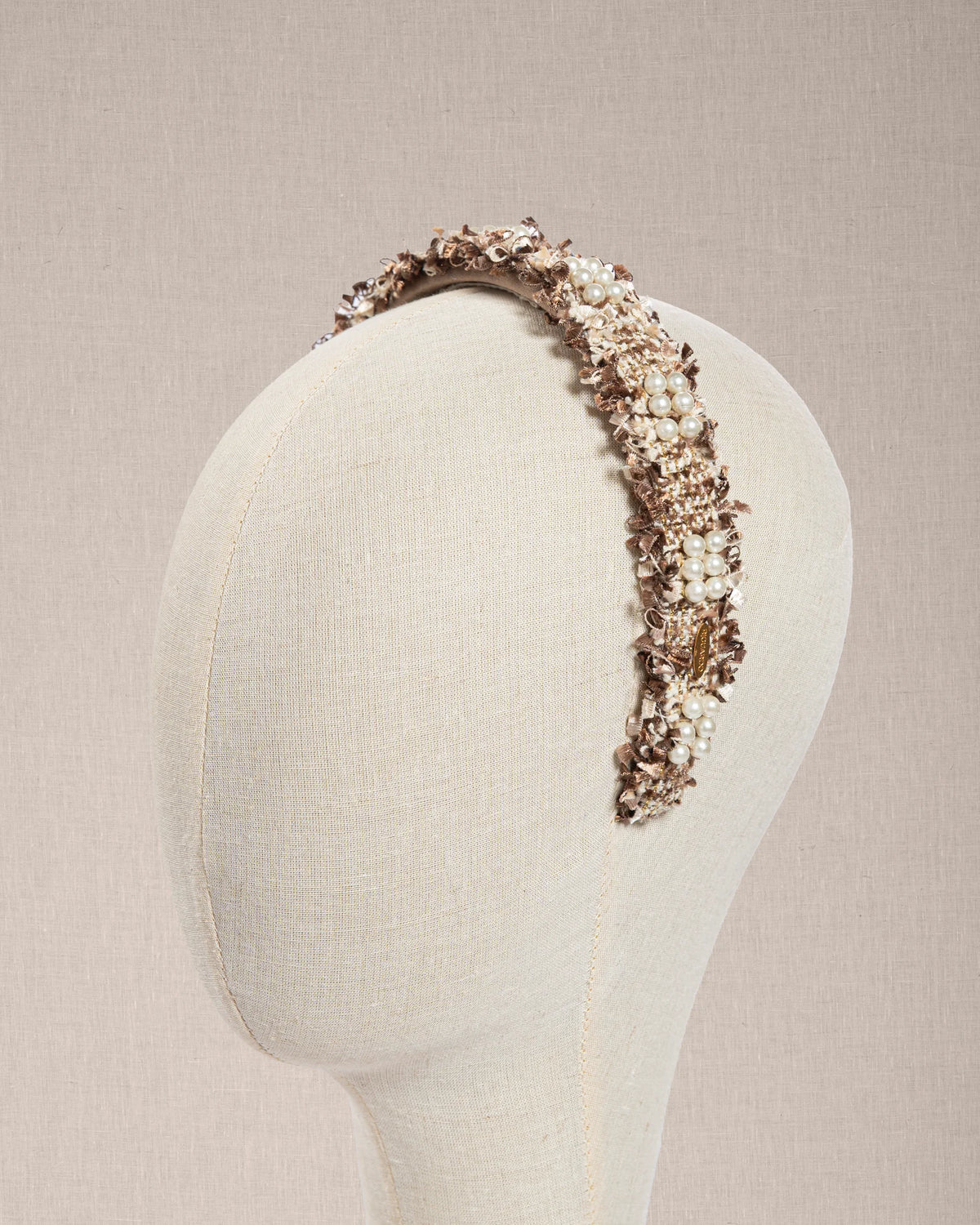 Cerchietto “Maison Noisette" Bouclé, Oro e Perle