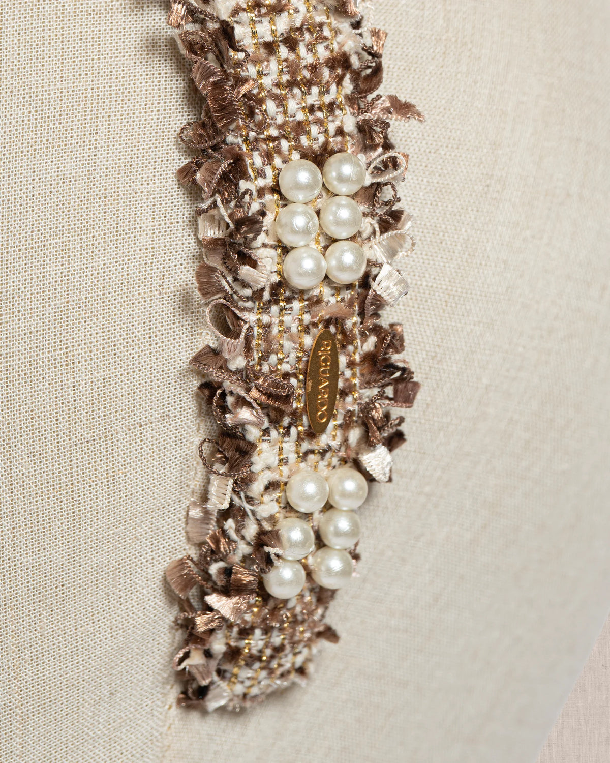 Cerchietto “Maison Noisette" Bouclé, Oro e Perle