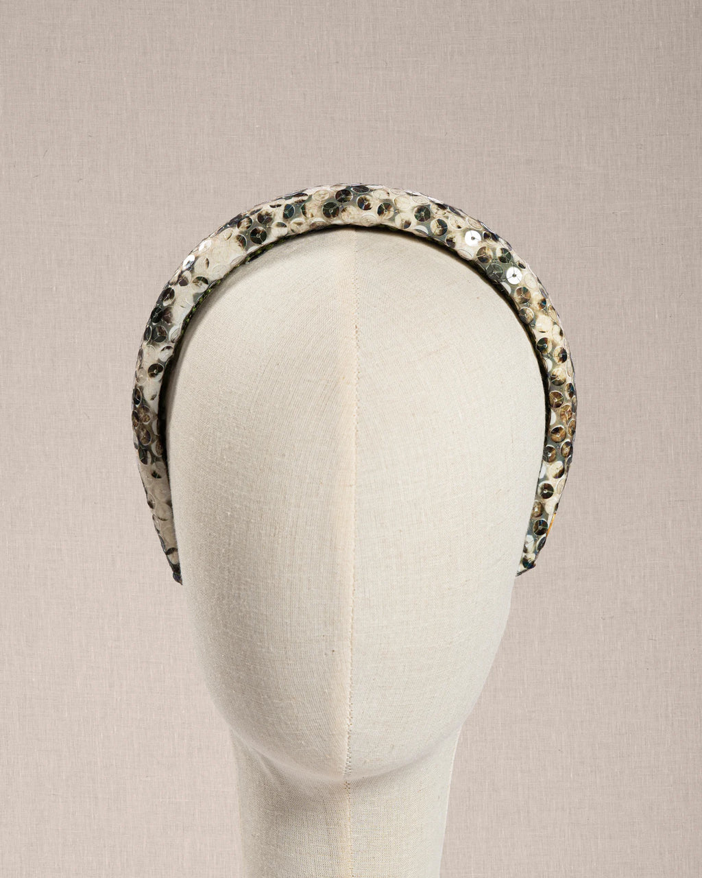 Cerchietto “Bois Sauvage” con Fantasia Verde, Beige e Paillettes
