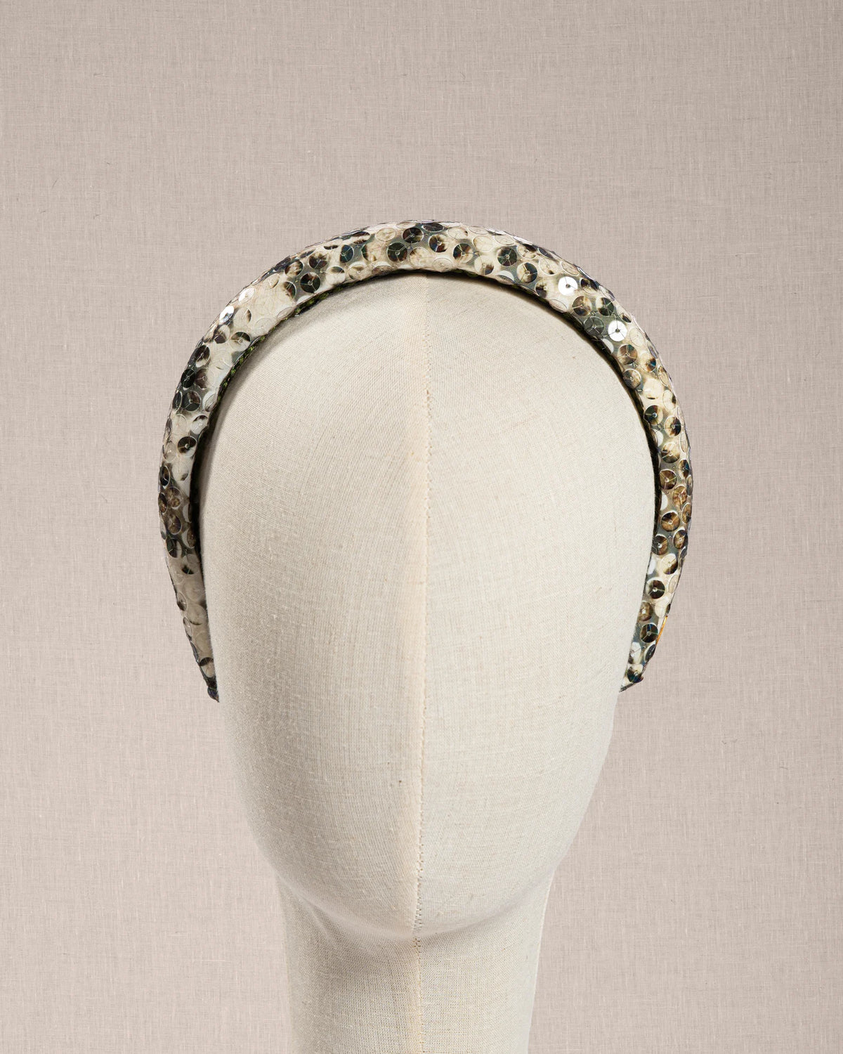 Cerchietto “Bois Sauvage” con Fantasia Verde, Beige e Paillettes