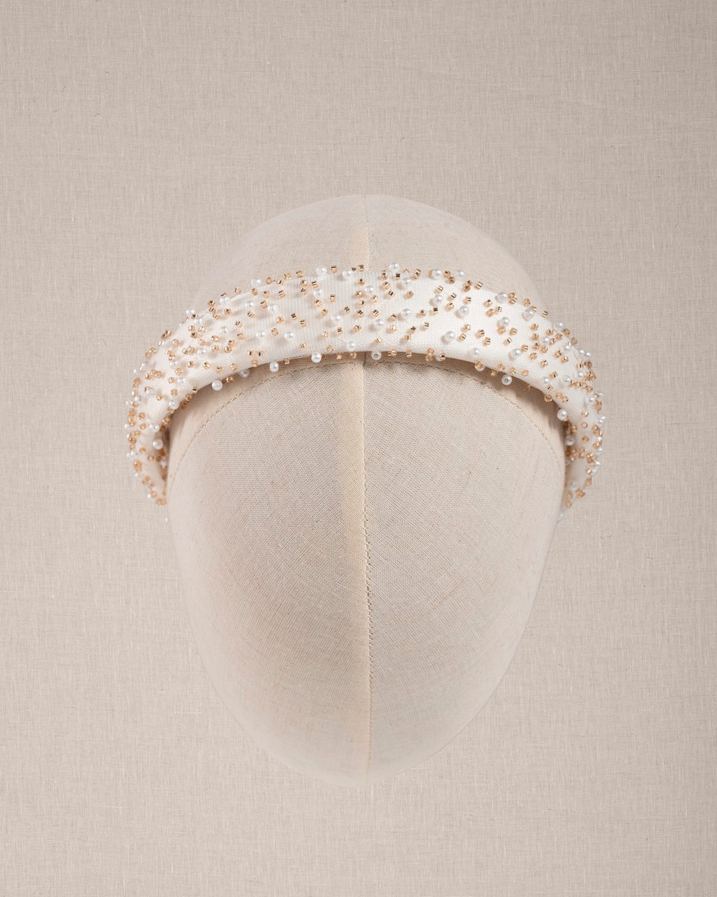Cerchietto "Ivoire Lumière" perle e Cannolicchi Oro