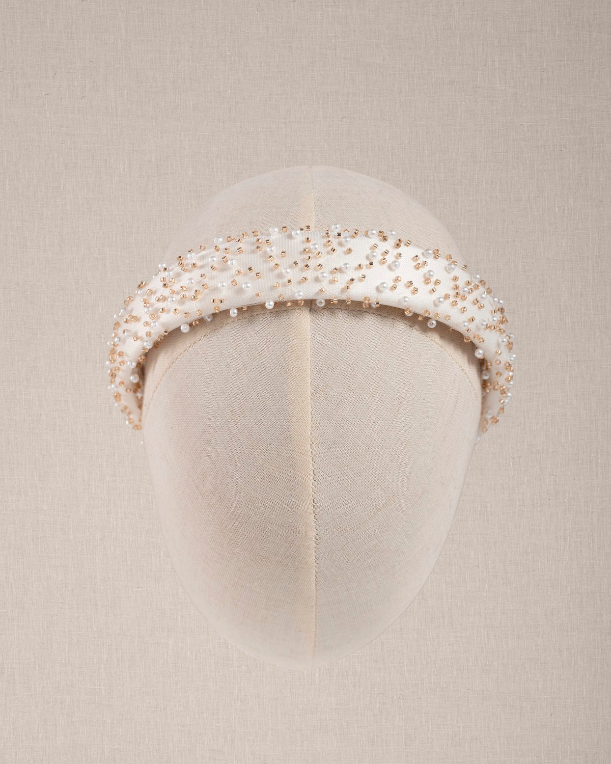 Cerchietto "Ivoire Lumière" perle e Cannolicchi Oro