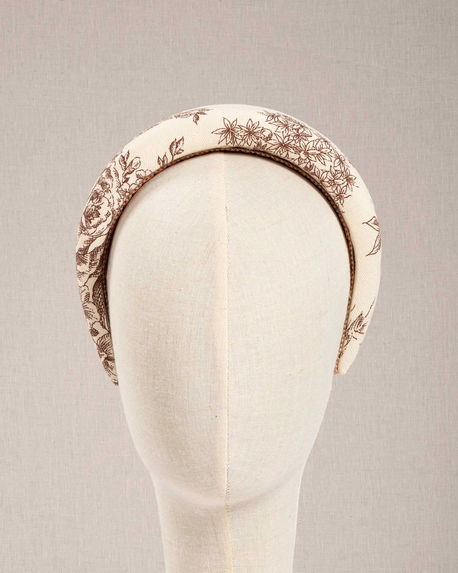 Cerchietto Toile de Jouy Marrone Doppia Altezza
