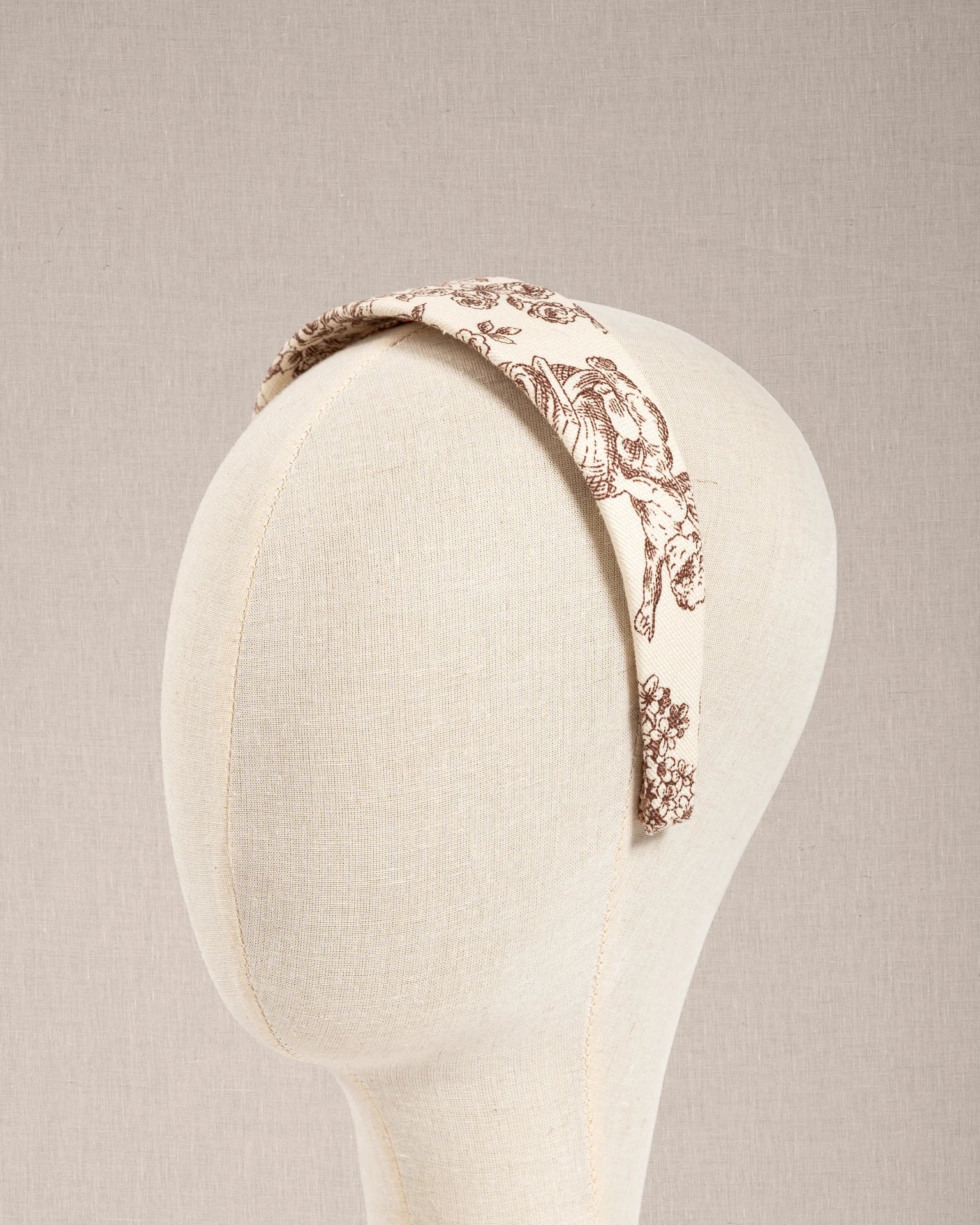 Cerchietto Toile de Jouy Marrone Piatto