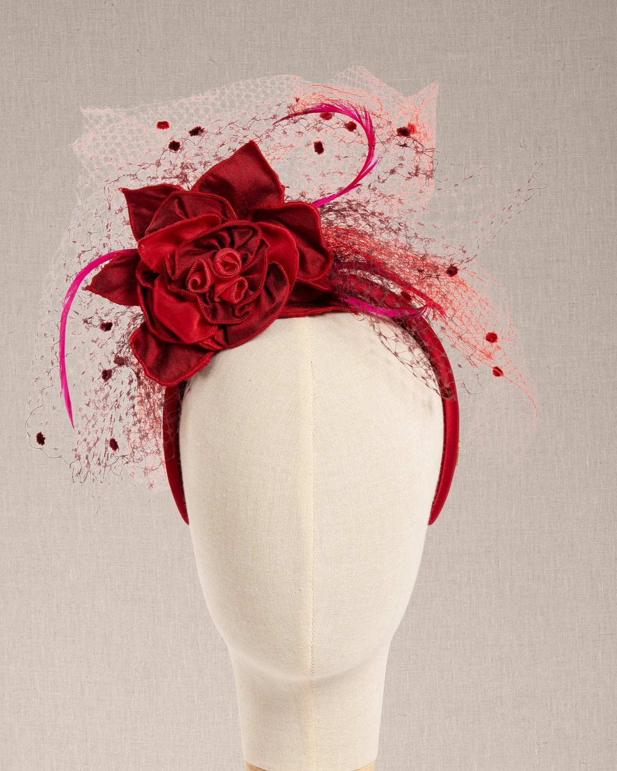 Cerchietto “Rouge Passion” in Seta e Veletta