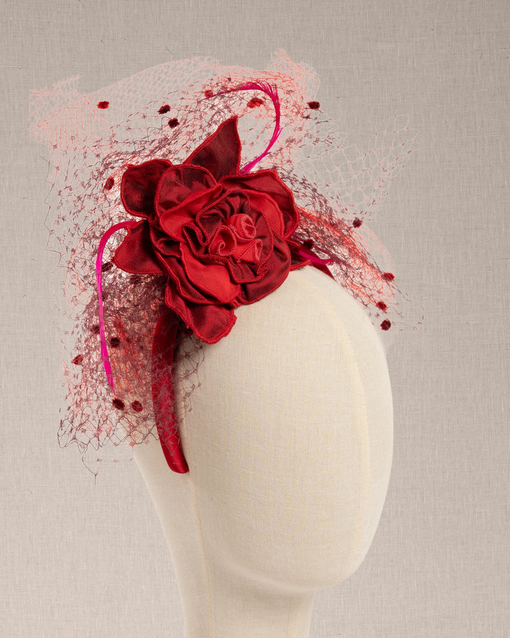 Cerchietto “Rouge Passion” in Seta e Veletta