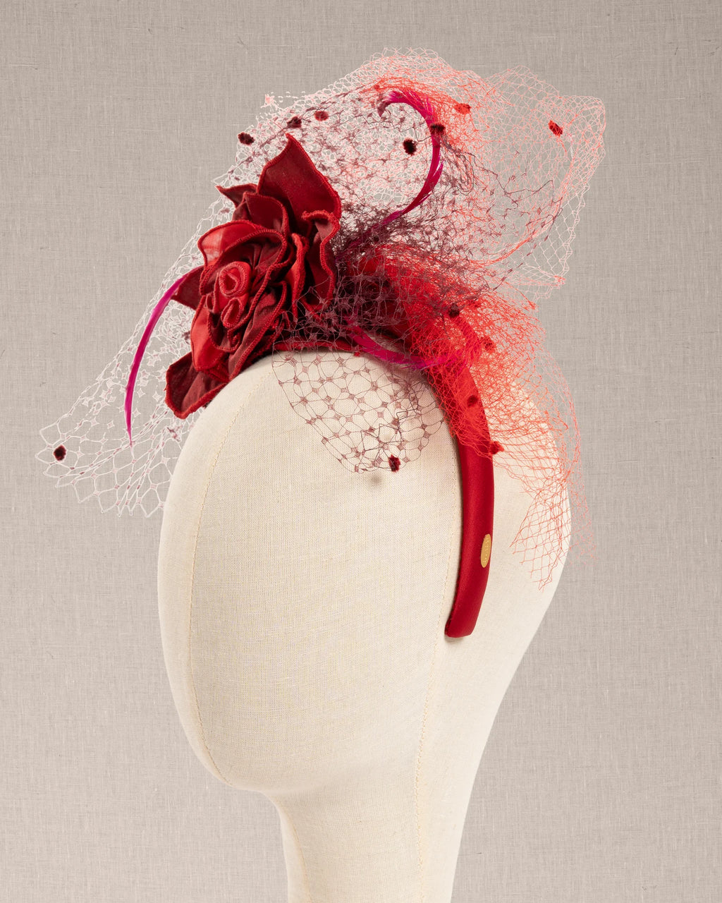 Cerchietto “Rouge Passion” in Seta e Veletta