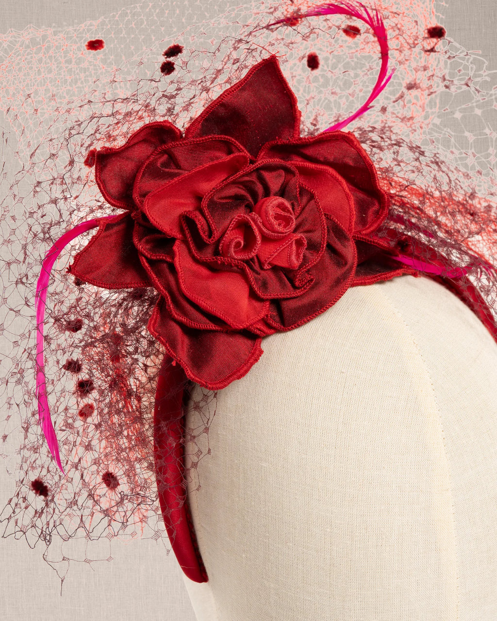 Cerchietto “Rouge Passion” in Seta e Veletta
