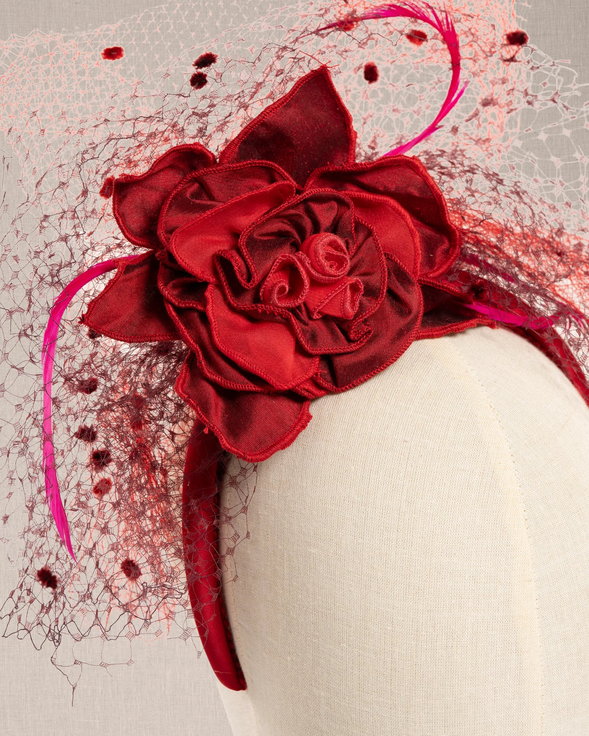 Cerchietto “Rouge Passion” in Seta e Veletta