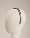 Cerchietto “Lime Couture” in Shantung Verde Lime e Grigio Salvia