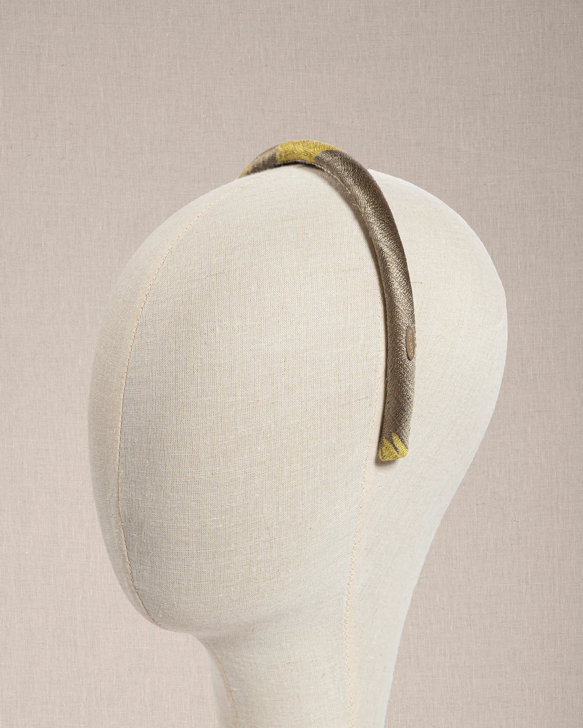 Cerchietto “Lime Couture” in Shantung Verde Lime e Grigio Salvia