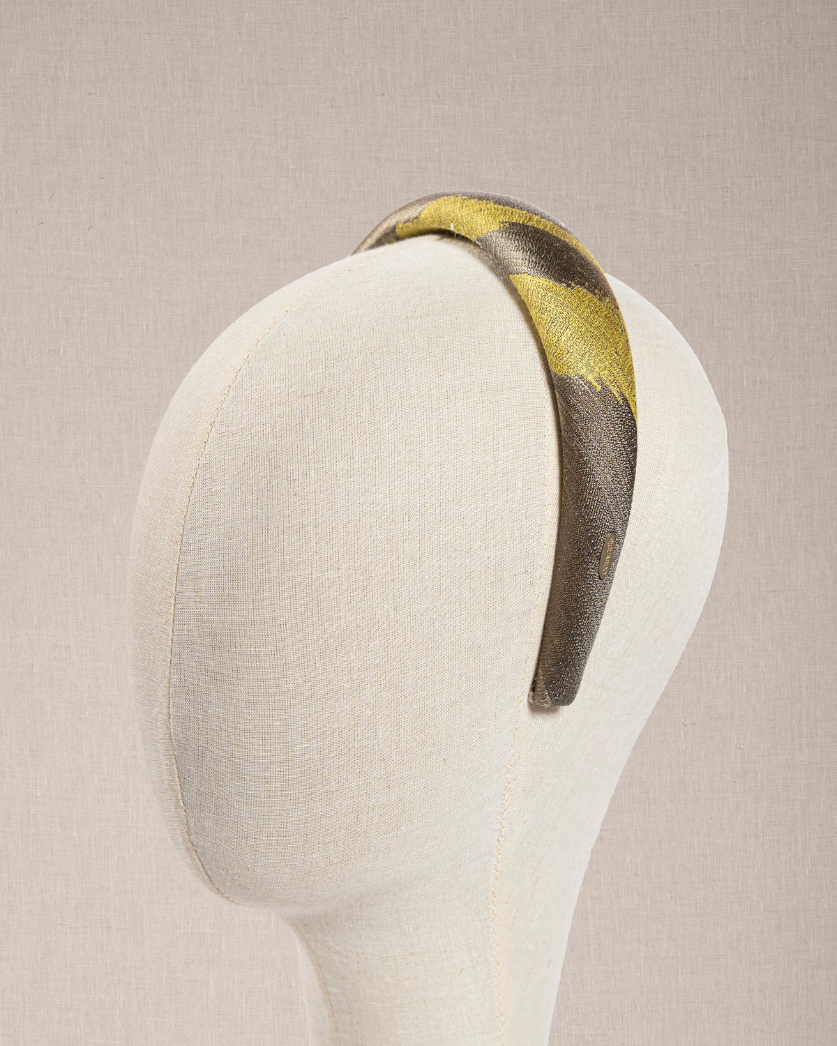 Cerchietto “Lime Couture” in Shantung Verde Lime e Grigio Salvia
