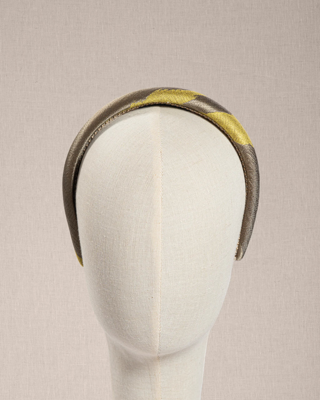 Cerchietto “Lime Couture” in Shantung Verde Lime e Grigio Salvia