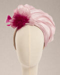 Cerchietto “Fleur de Paris” Couture in Parisisol Rosa e piume
