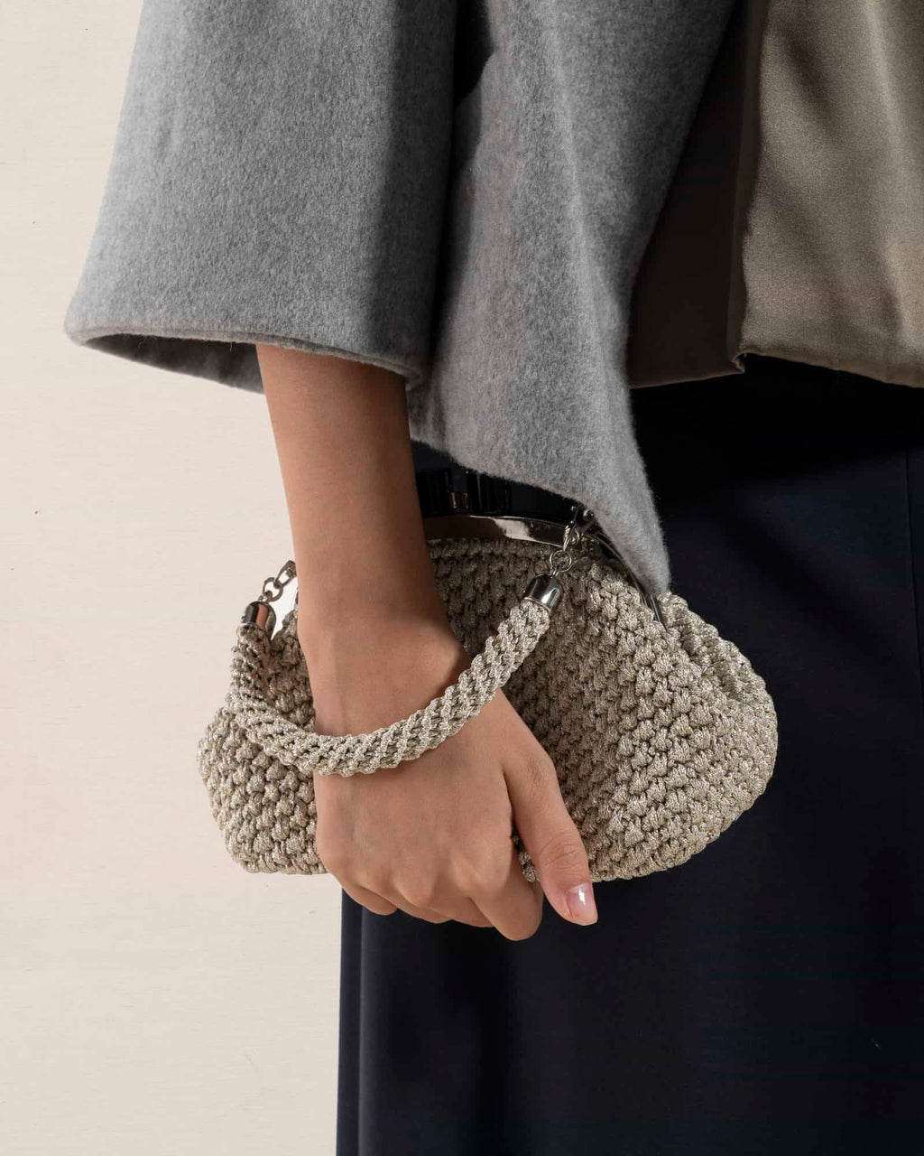 Clutch "COSTIERA" argento