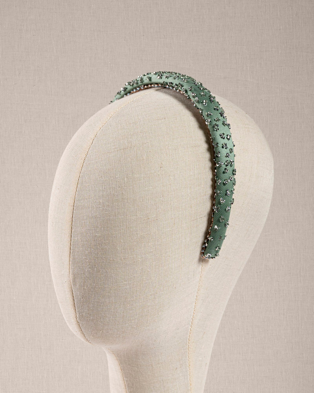 Cerchietto “Menthe Glacée” Verde Liberty con Micro Cristalli Argento