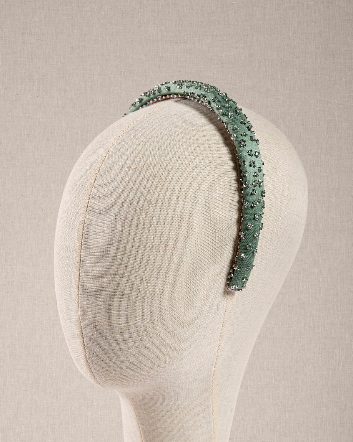 Cerchietto “Menthe Glacée” Verde Liberty con Micro Cristalli Argento