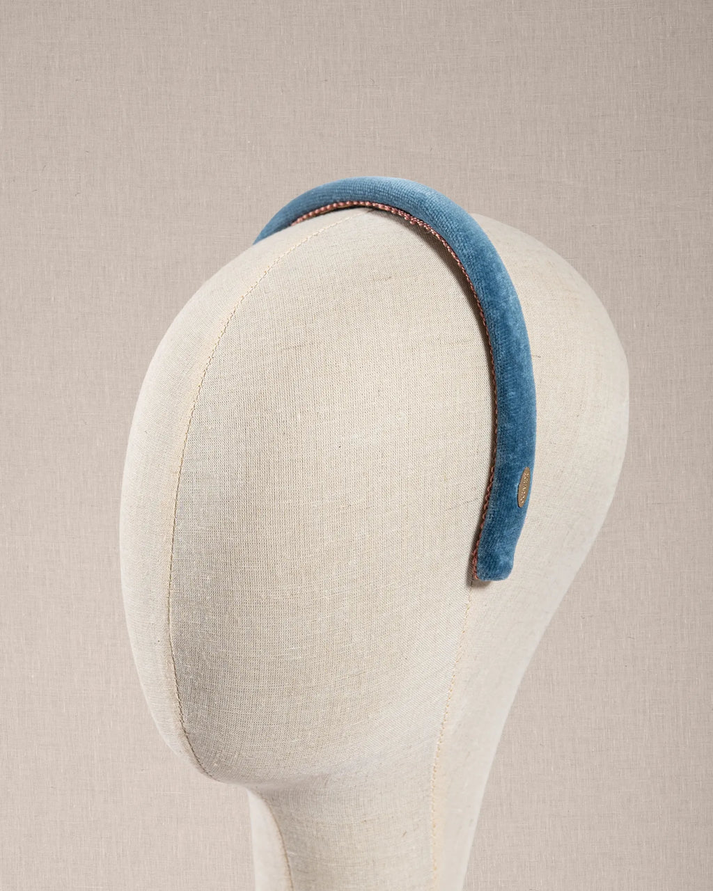 Cerchietto Alma in Velluto Azzurro Polvere