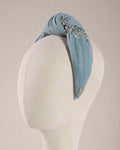 Nodo Azzurro tulle Ricamato
