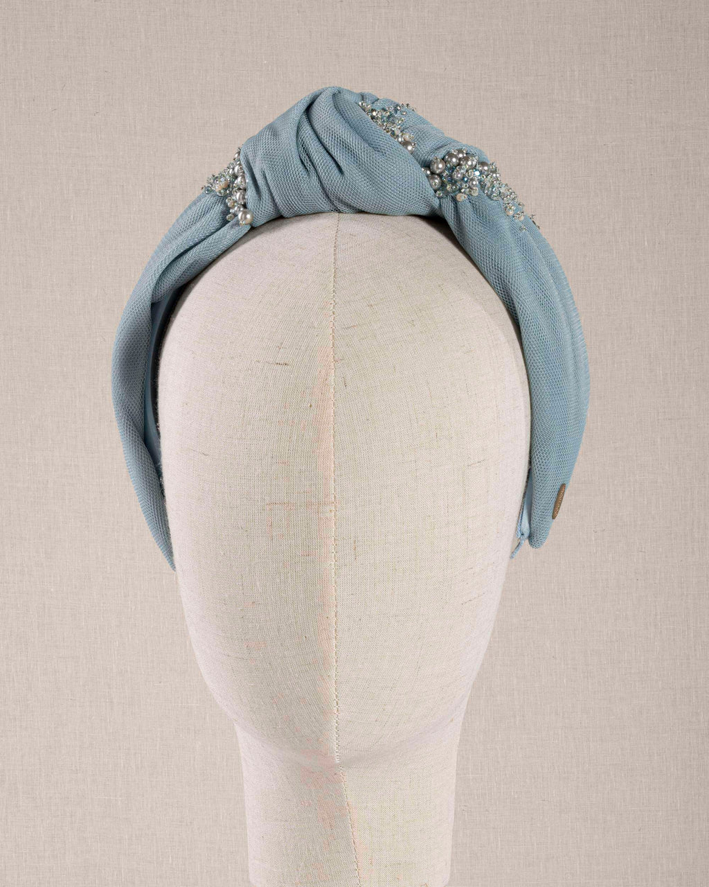 Nodo Azzurro tulle Ricamato
