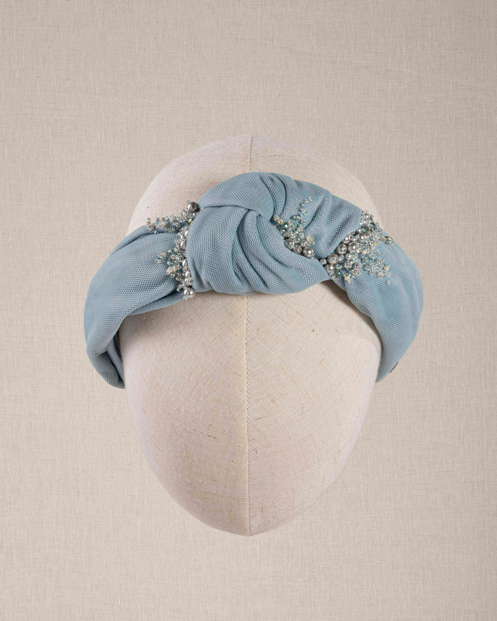 Nodo Azzurro tulle Ricamato