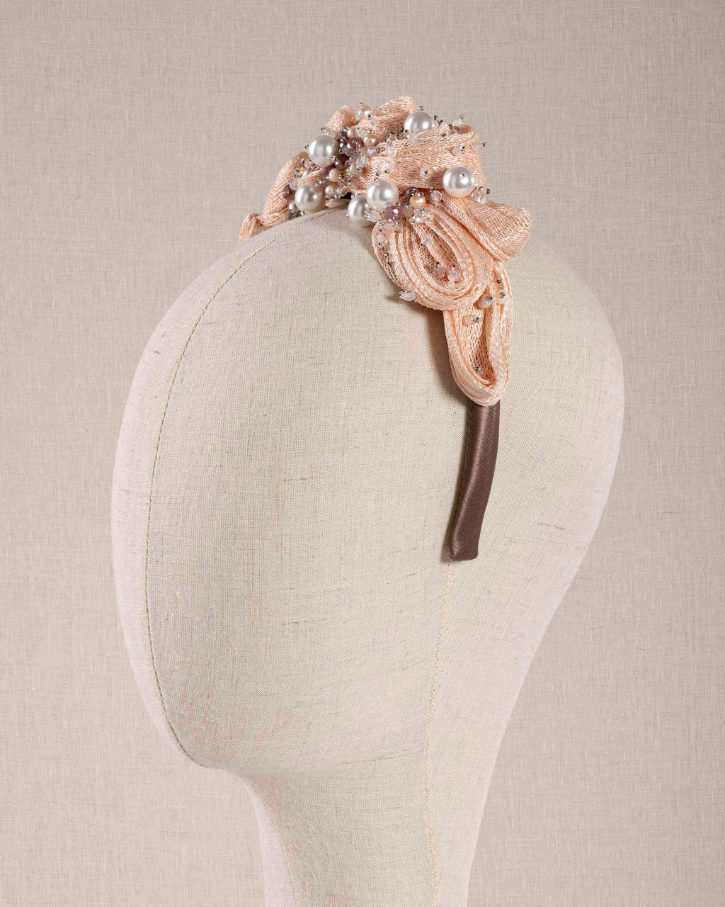 Fiocco Rosa Raffia e Cristalli Perle
