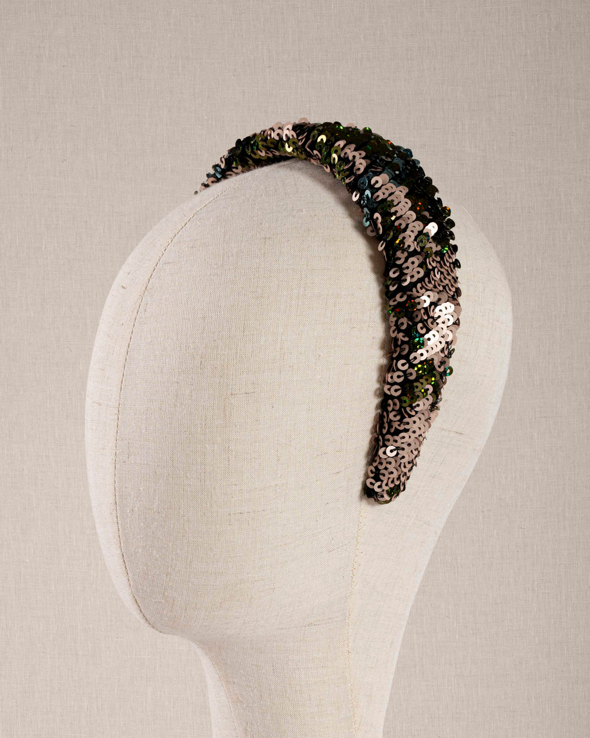 Cerchietto “Vert d’Or” Paillettes Verdi e Oro Rosa
