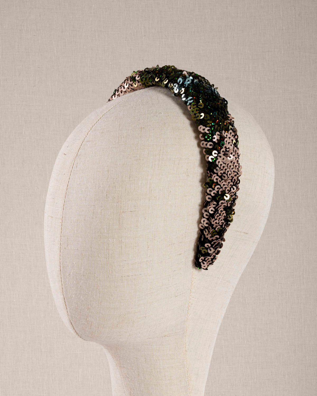Cerchietto “Vert d’Or” Paillettes Verdi e Oro Rosa