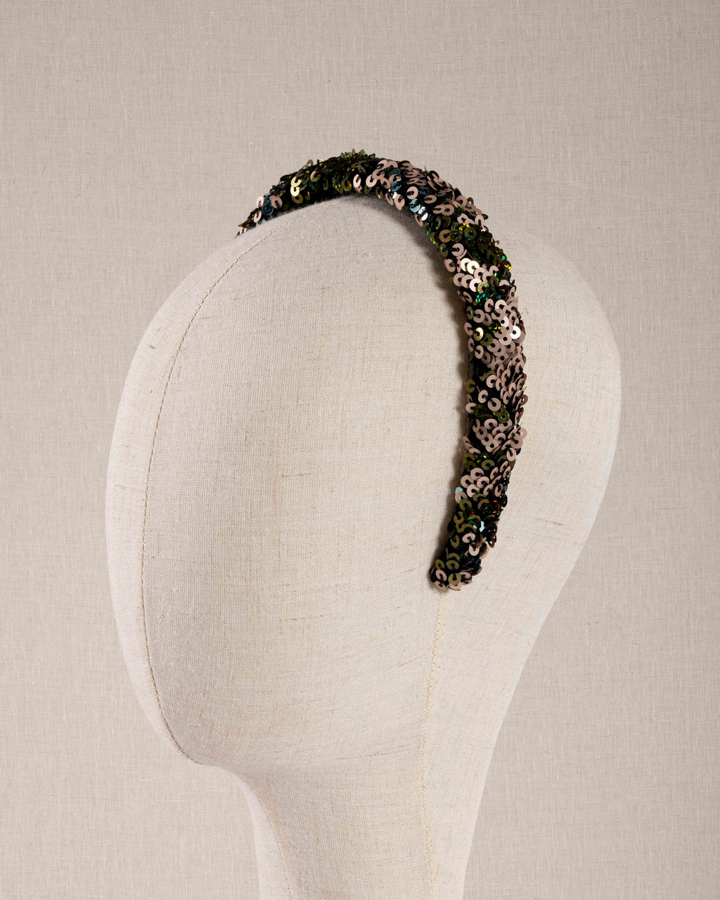 Cerchietto “Vert d’Or” Paillettes Verdi e Oro Rosa