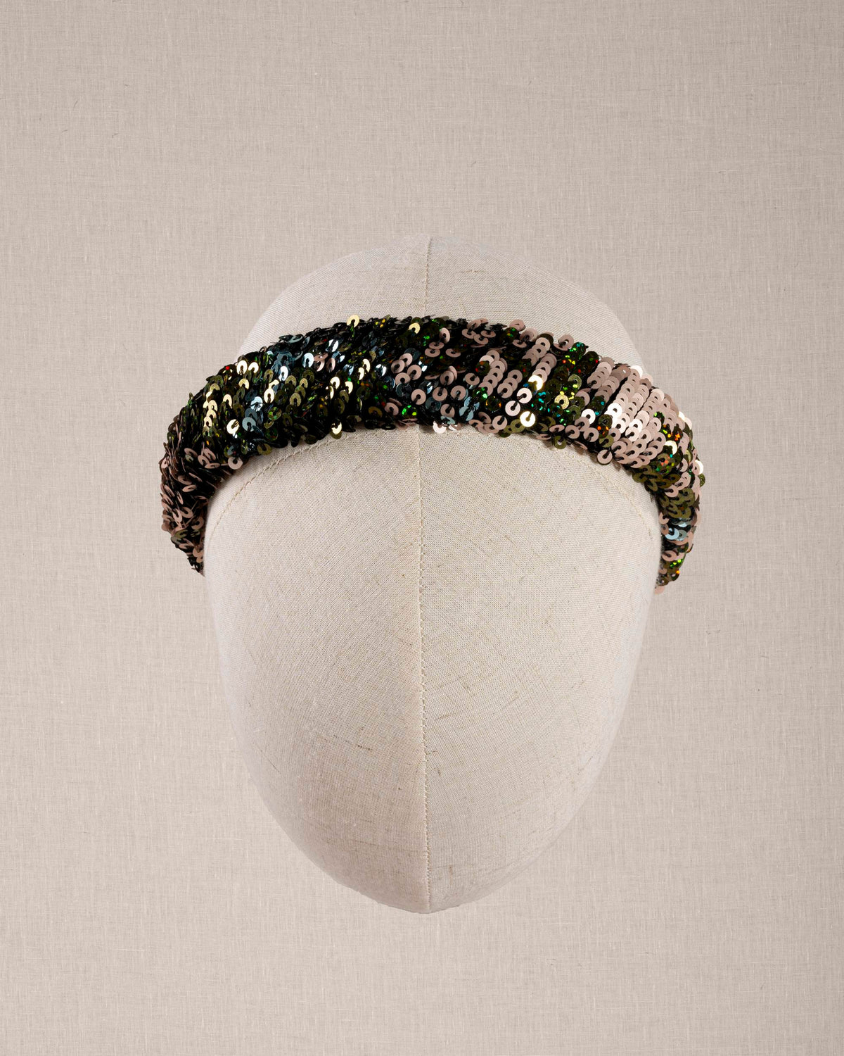 Cerchietto “Vert d’Or” Paillettes Verdi e Oro Rosa