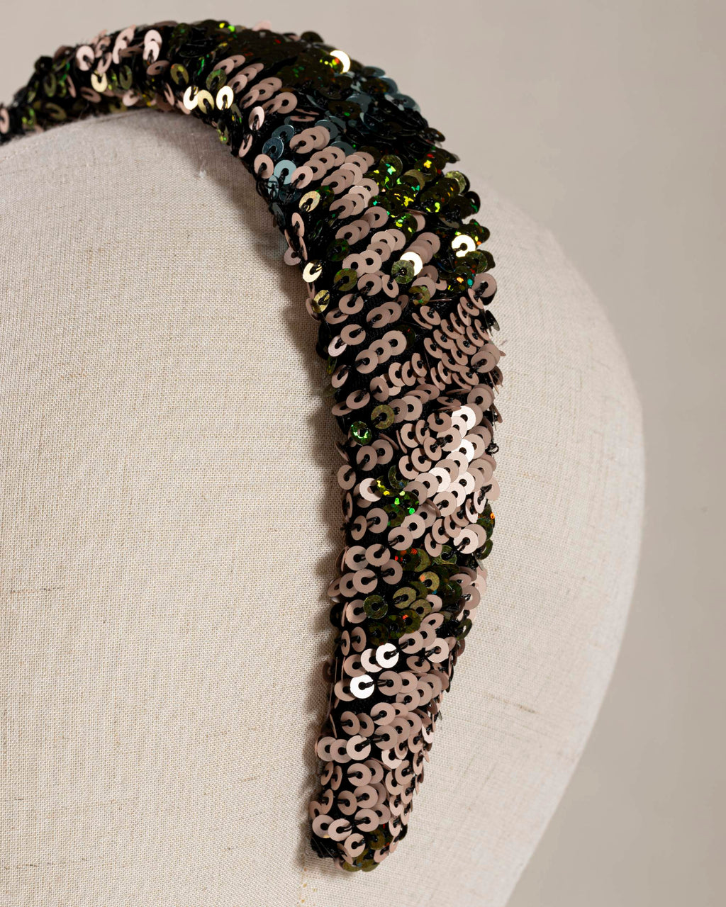 Cerchietto “Vert d’Or” Paillettes Verdi e Oro Rosa