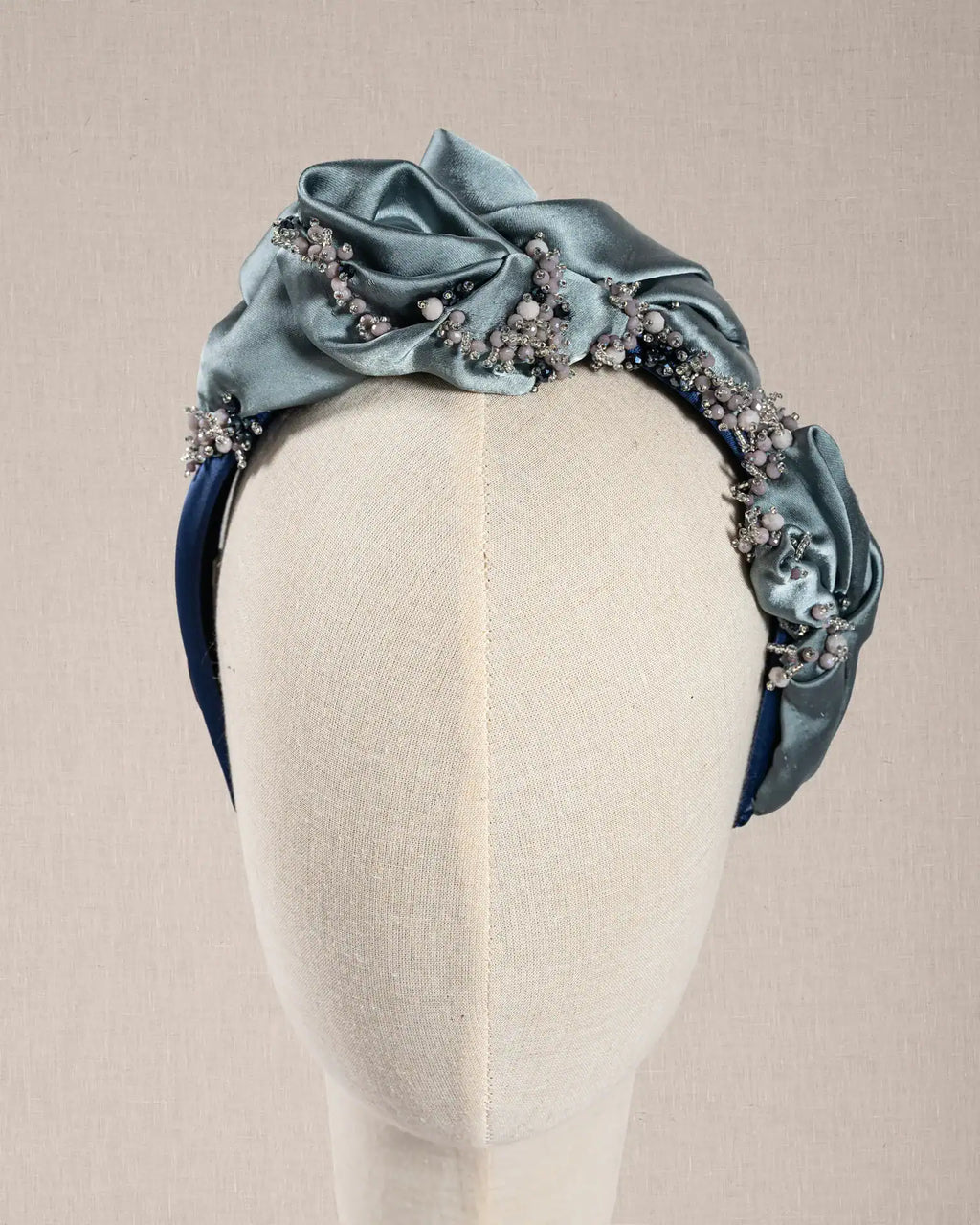 Cerchietto Azzurro Satin e Cristalli