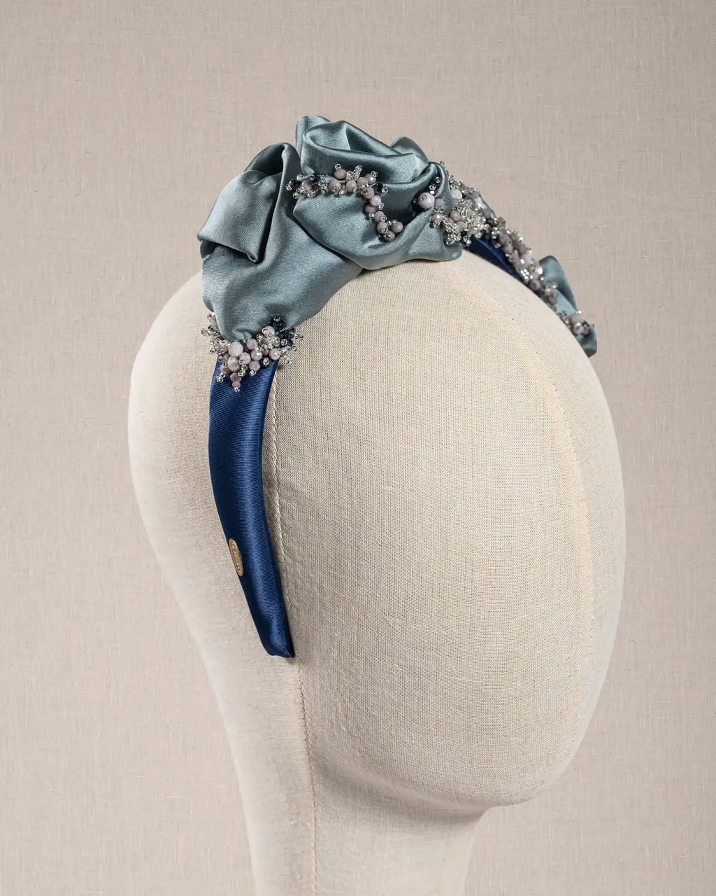 Cerchietto Azzurro Satin e Cristalli