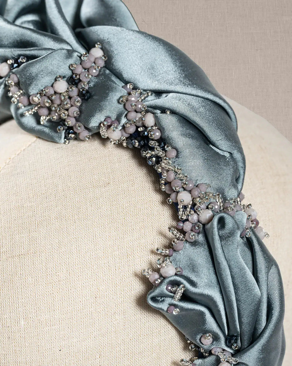 Cerchietto Azzurro Satin e Cristalli