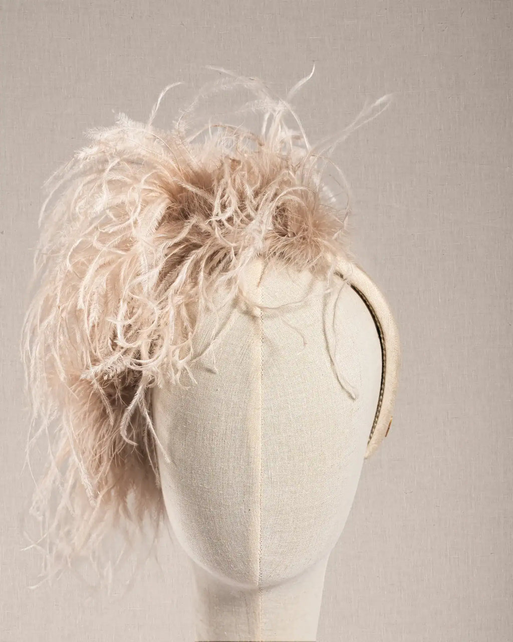 Cerchietto Piume Beige Chiaro