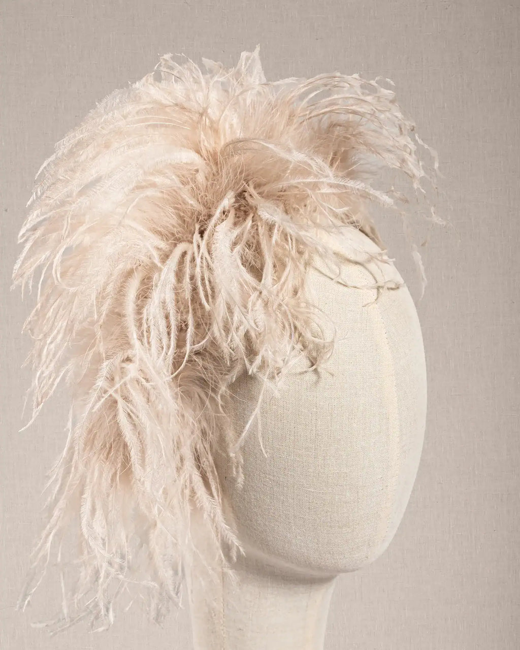 Cerchietto Piume Beige Chiaro