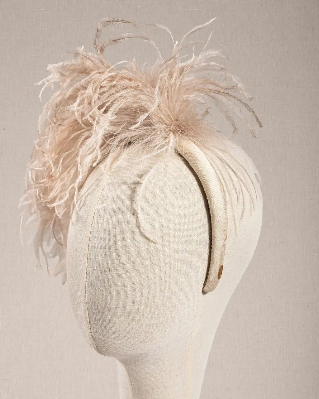 Cerchietto Piume Beige Chiaro