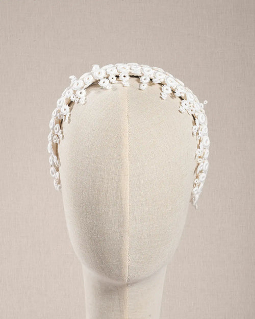Cerchietto Couture Jardin Blanc